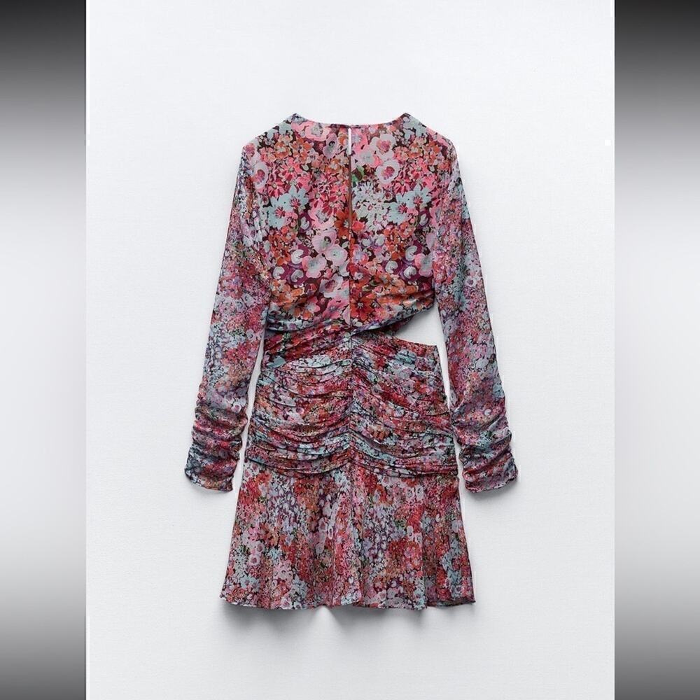 ZARA FLORAL PRINT MINI DRESS - SIZE XS - BRAND NEW WITH TAG